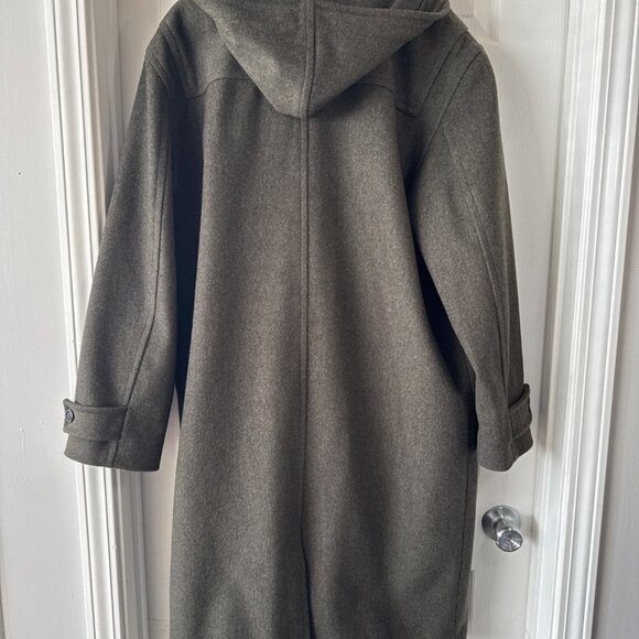L.L. Bean Men's Medium 100% Wool Duffle Coat Toggle Closures Green Gray - Picture 7 of 14